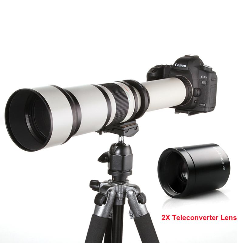 

650-1300mm F8.0-16 Manual Super Telephoto Zoom Lens+2X Teleconverter Lens with Bag for Canon Nikon Pentax Olympus Sony Fuji DSLR