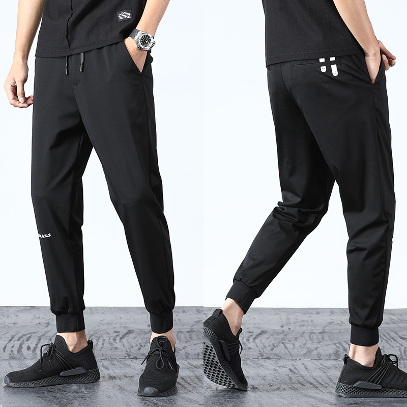 

Autumn new men's lace up elastic Japanese loose feet men's Capris youth Harun casual pants, See chart