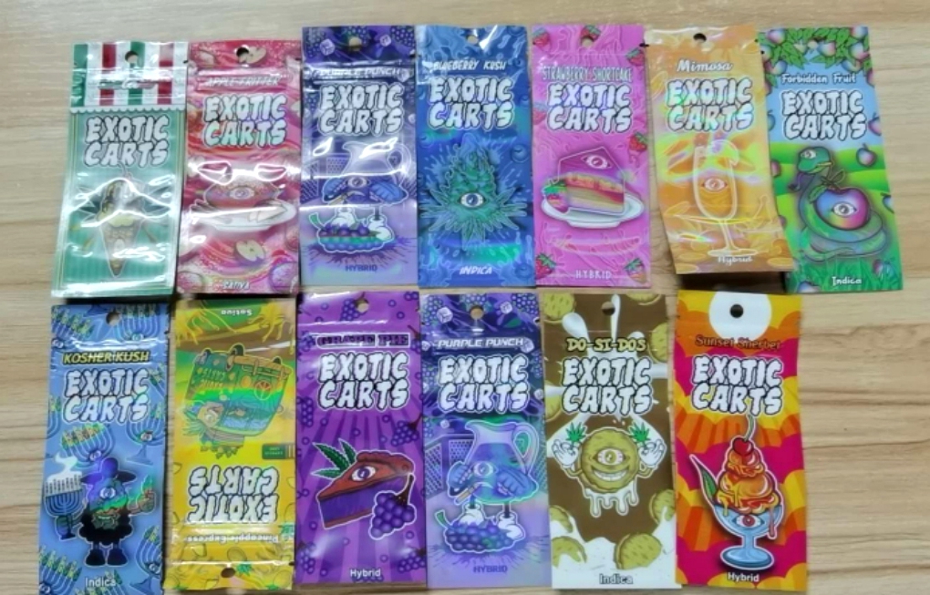

Exotic Carts Mario Carts Packaging Ziplock Bags Package for Carts Vape Cartridge Cearamic Coil 1.0ml AC1003 Vape Tank Mario Atomizers