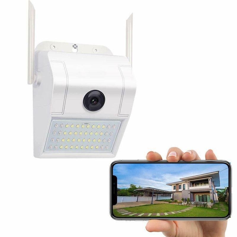 

1080P Wireless WiFi IP Camera 2MP Wall Lamp Security Camera Outdoor Two Way Audio Floodlight Color Night Vision Wifi, White us plug