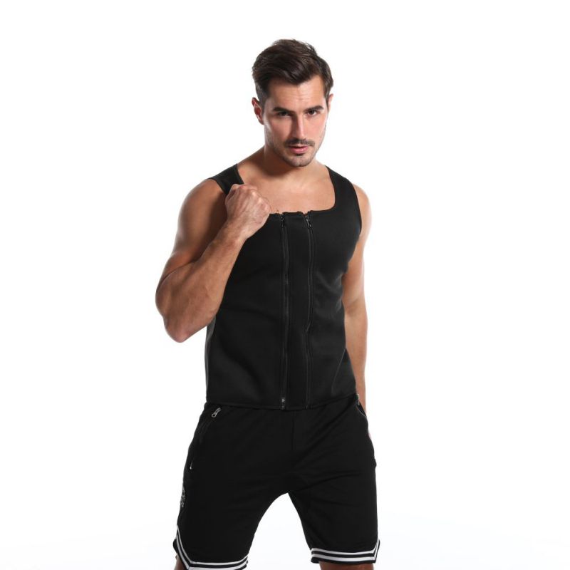 

Neoprene Sweat Vest For Men Workout Unique Two Zippers System Men' Sports Top, Black