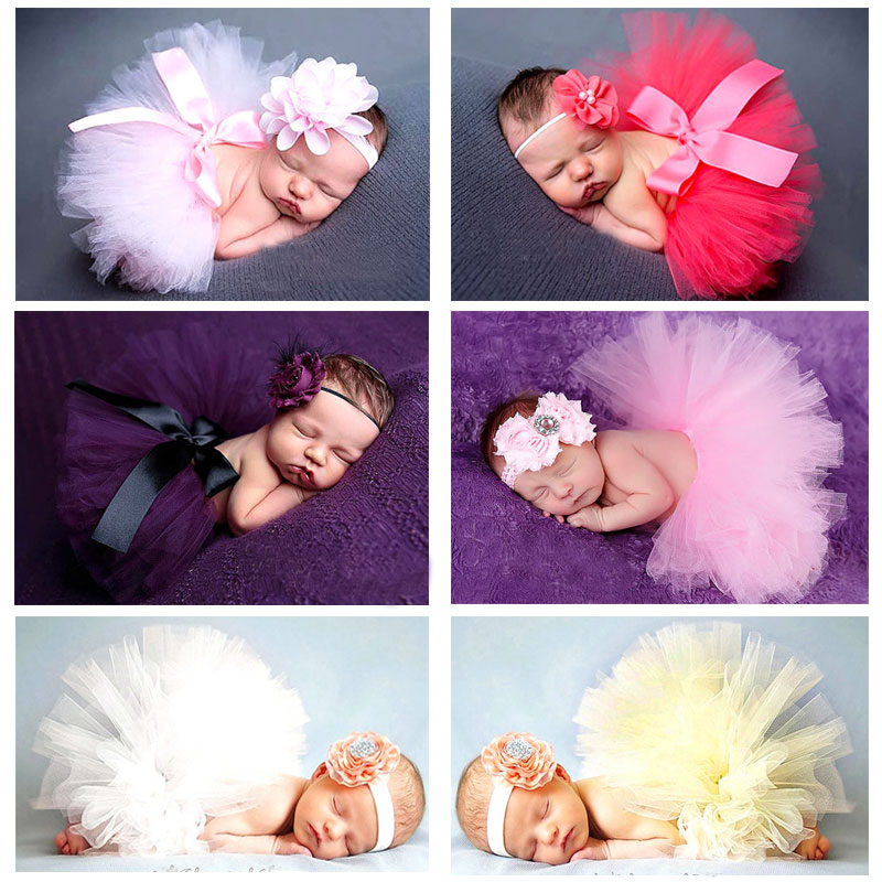 

2020 Hot Baby Photography Props Cute Flower Headband Girls Dress Baby Clothes Handmade Hats Newborn Photography Accessories, Light green