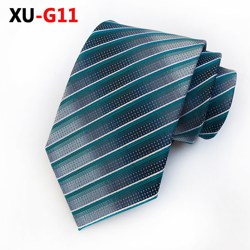 

Green and Gray Striped Silk Necktie for Man Formal Office Tie Multicolour