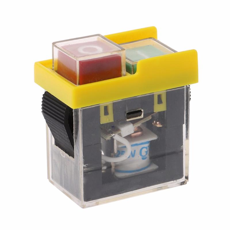 

AC 250V 6A IP54 Waterproof Electromagnetic Pushbutton Machine Saw Cutter Drill On Off Safety Switch