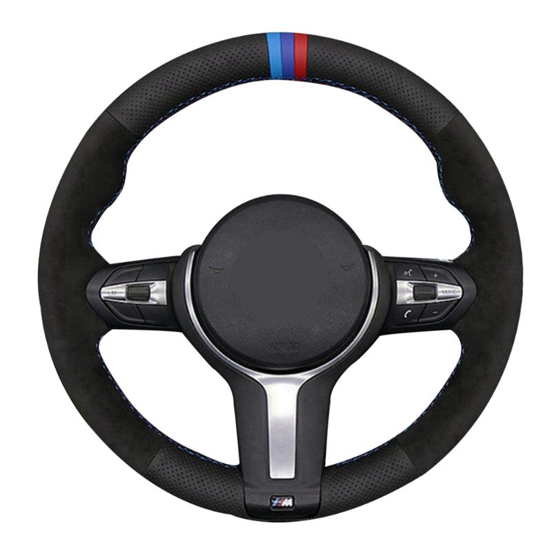 

Car Steering Wheel Cover DIY Black Genuine Leather Suede For M4 M5 M6 F87 M2 F80 M3 F82 F12 F13 F85 X5 M F86 X6 M F33 F30