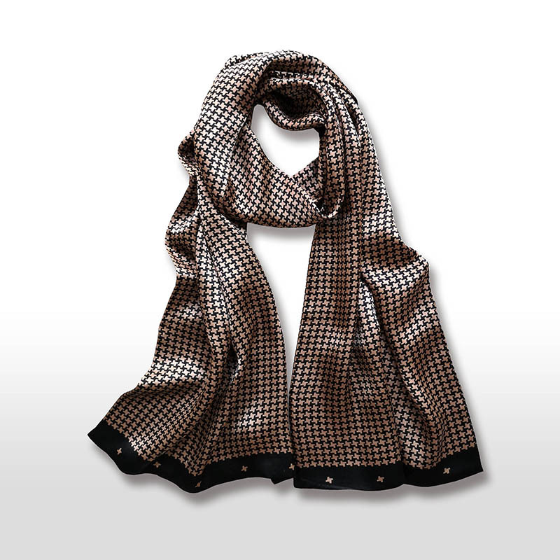 

Business Men's Silk Scarf Scarf 100 Mulberry Silk Satin Check