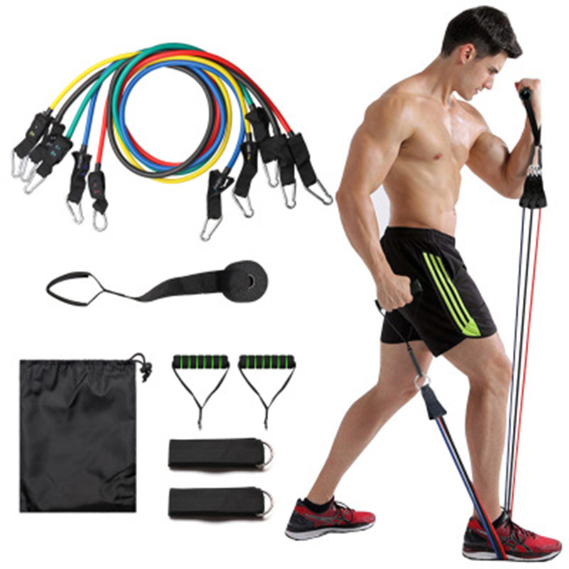 

11pcs resistance bands pull up resistance band set 11 piece set pull rope fitness equipment kit fit equip training exercise yoga