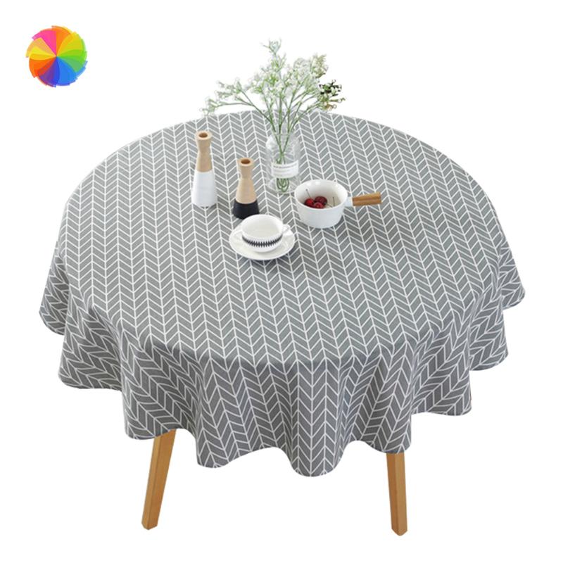 

Table Cloth 1Pcs Round Cover Cotton Linen Tablecloths Board Home Decorative Kitchen Decoration Placemat, 2c