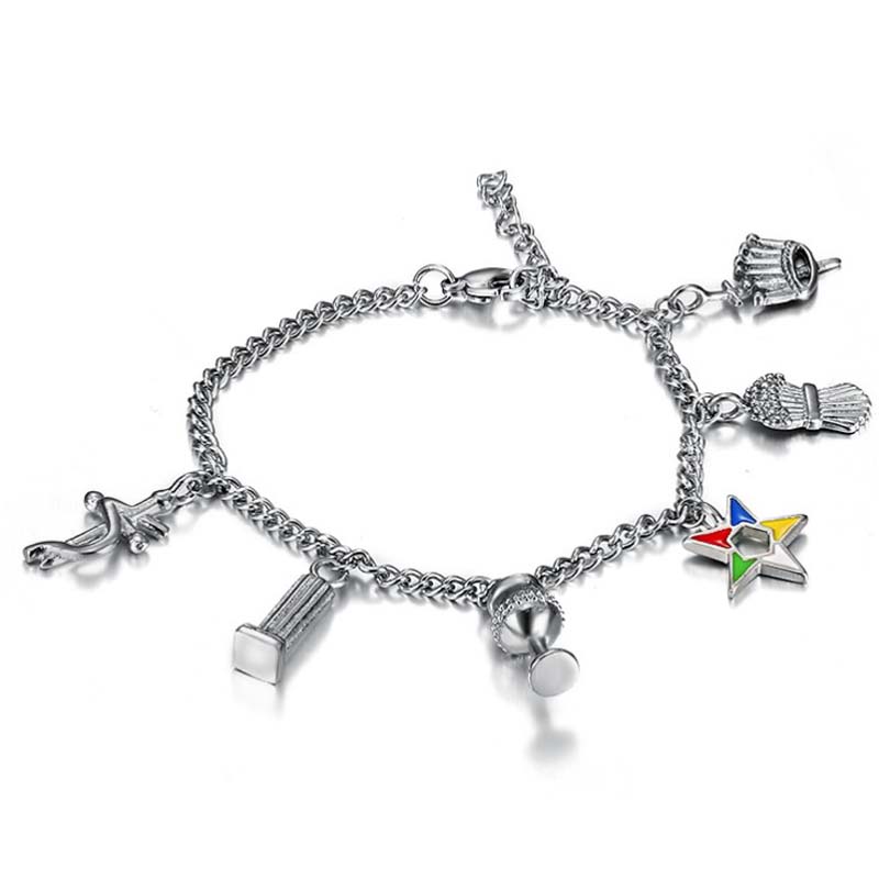 

custom Order of The Eastern Star charm Jewelry chain bracelet Jewelry
