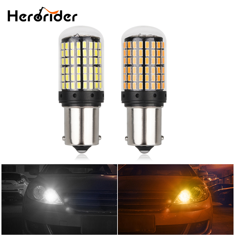 

2PCS 1156 P21W BA15S LED Canbus 3014 S25 Error FREE Car Turn Lights 12V DC NO Hyper Flash Amber White