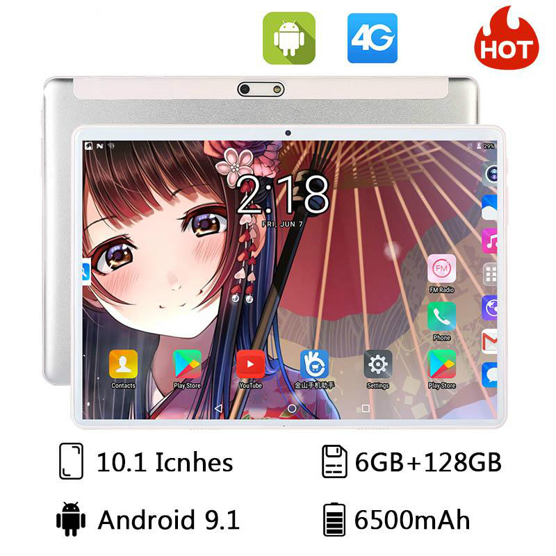 

2020 New 10 Inch 6G+128GB Tablet PC Deca Core Android 8.0 OS 4G-LTE 10 Core 8.0MP S GPS Tablets Kids Tablet for Gift, Black