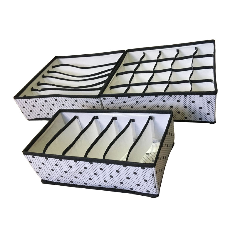

3pcs/set Multi-size Bra Underwear Organizer Folding Home Storage Box Non-woven Wardrobe Drawer Closet Organizer For Scarfs Sock