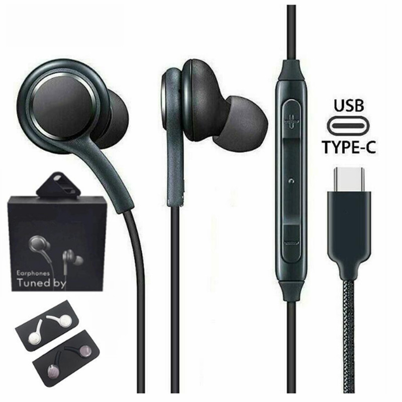 

With package For Samsung Galaxy Note 10+ S20 Ultra Type C Earphones In-ear Wired Mic Volume Control USB-C Headset for A90 A80 A60 Note10 pro, Mixed color