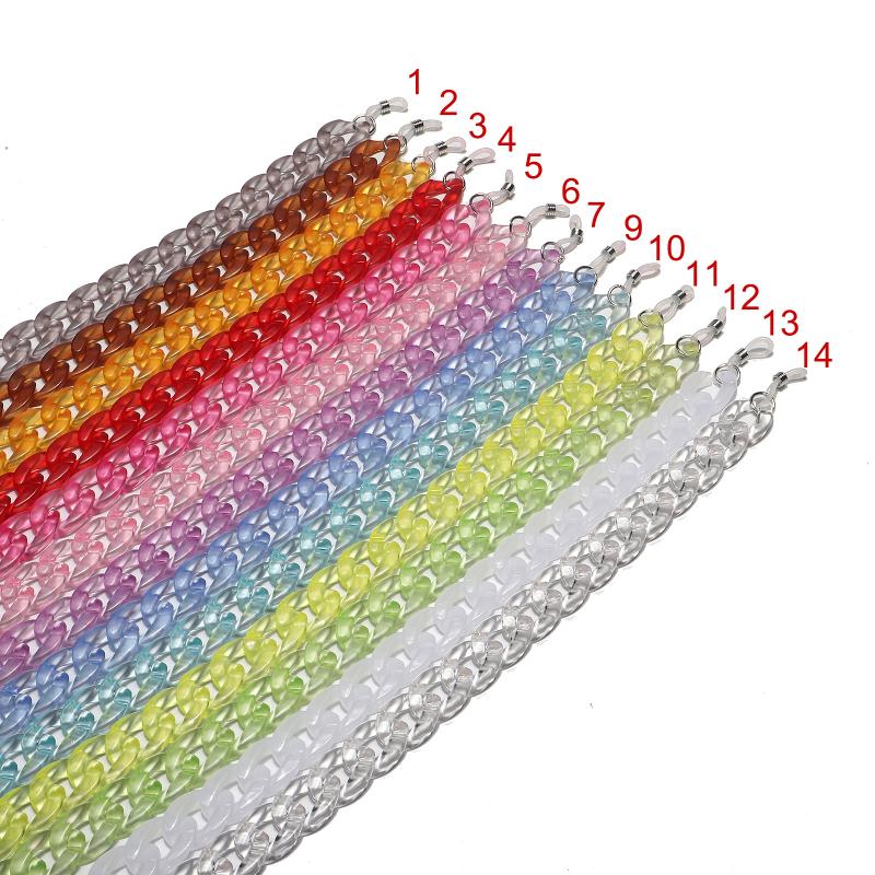 

Fashion Acrylic Reading Glasses Hanging Neck Chain Sunglasses Chain lanyard Candy Color Glasses eyeglasses strap 2020 New