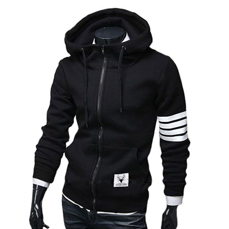 

WGX 2020 hot Men Hoodies Sweatshirt Casual Male Hooded Jacket Long Sleeve Slim Design Mens Zipper Hoodie Black /White Color with pocket