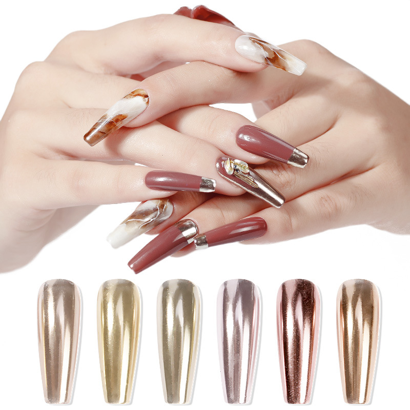 

5 cOLORS 1 PC GLITTER Nail Art MIRROR Gold Powder Magic Pen Solid Titanium Dazzling Pink Pen Air Cushion Fairy Powder Magic