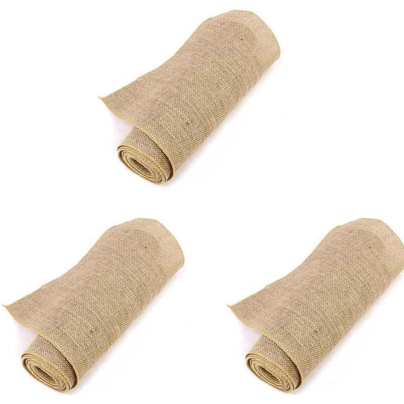 

3 Pcs/Set 30X240cm Natural Hessian Burlap Tablecloth Decoration for Wedding, Event, Home, Party, Background Supply, Brown