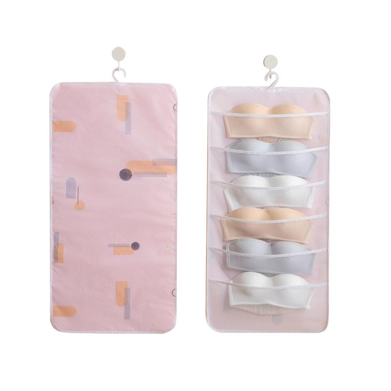 

Hanging Storage Bag Floral Print Hanging Storage Organizer Waterprof Buggy Bag for Underwear Underpants Socks, As pic