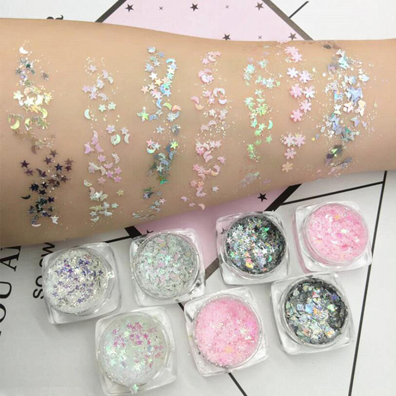 

Bittb Butterfly Star Moon Nail Glitters Sequin AB Color Shiny Chunky Iridescent Flakes DIY Design Nail Art Decoration
