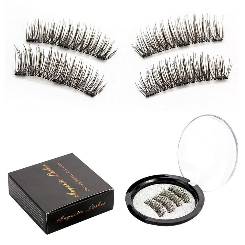 

4PCS Magnet False Eyelashes Magnetic Eyelashes Three Magnetic Anti-allergy False