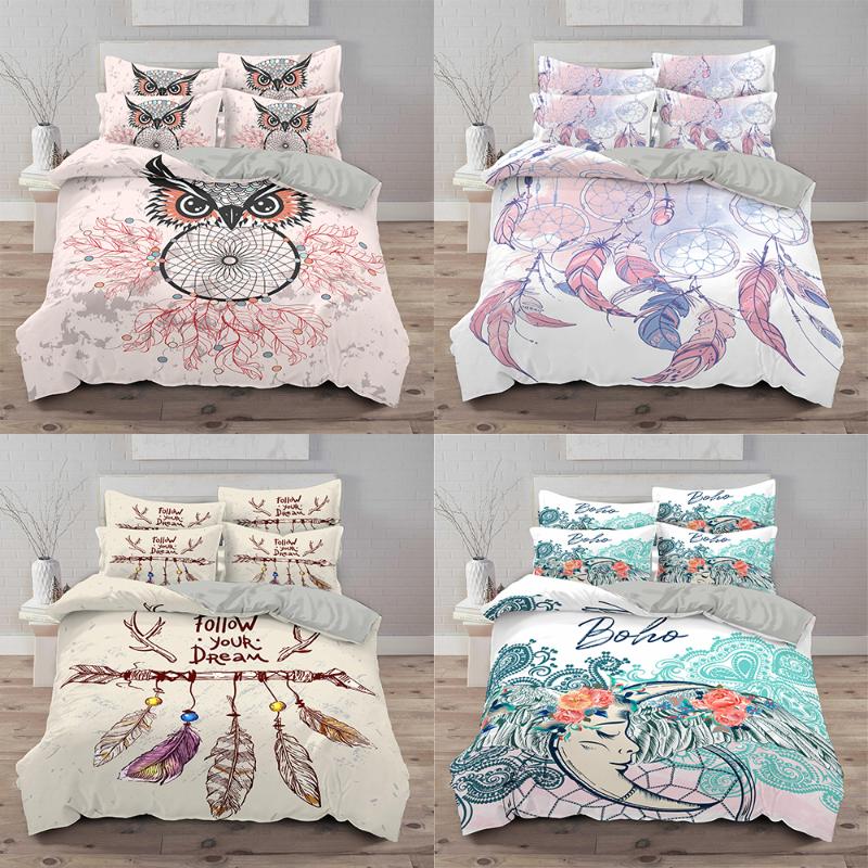 

Boniu Cotton Duvet Dreamcatcher Cover Set 3D Bedding Set Bedspread With Pillowcase Luxury Bed Linen Bed, Qwer10-2