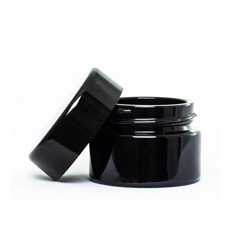 

Non-Stick 5ml Black Glass Jar with Classic Screw Top Empty Container DHL Free