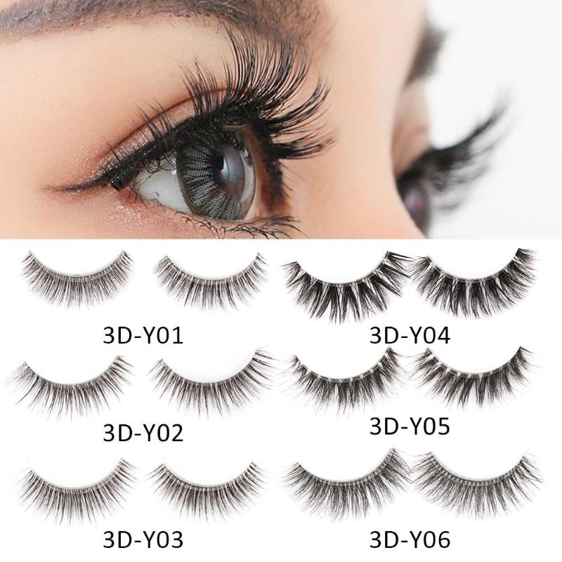 

1Pair 3D Mink Hair False Eyelashes Natural/Thick Long Eye Lashes Wispy Makeup Beauty Extension Tools