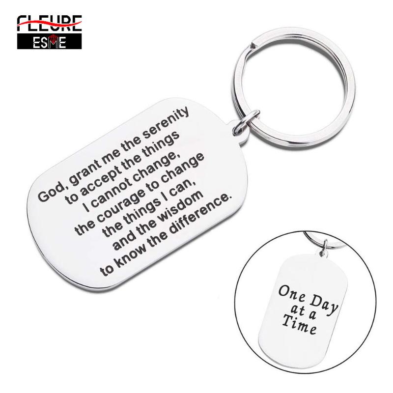 

Encouragement Gifts Keychain for Men Women Inspirational Gifts for Him Her Birthday Religious Jewelry Keyring Serenity Prayer