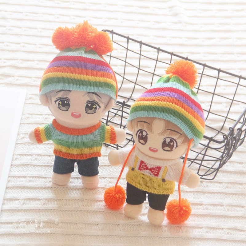 

MYKPOP]KPOP Doll's Clothes and Accessories: Bobble Hat + Sweat + Pants(without doll) for 20cm Dolls EXO/Bangtan Fans SA20200402