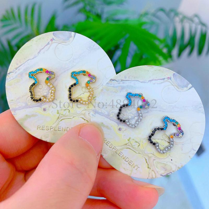 

Women Fashion Zircon Classic Bear Pearl Stud Earring Women Zircon Jewelry The Best Gift for Freind