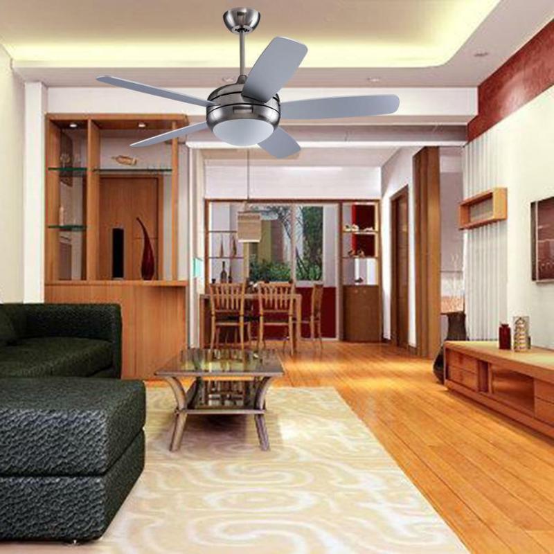 

52"Silver Ceiling Fan Light LED Chandeliers Pendant Lamp Fixtures+Remote Control