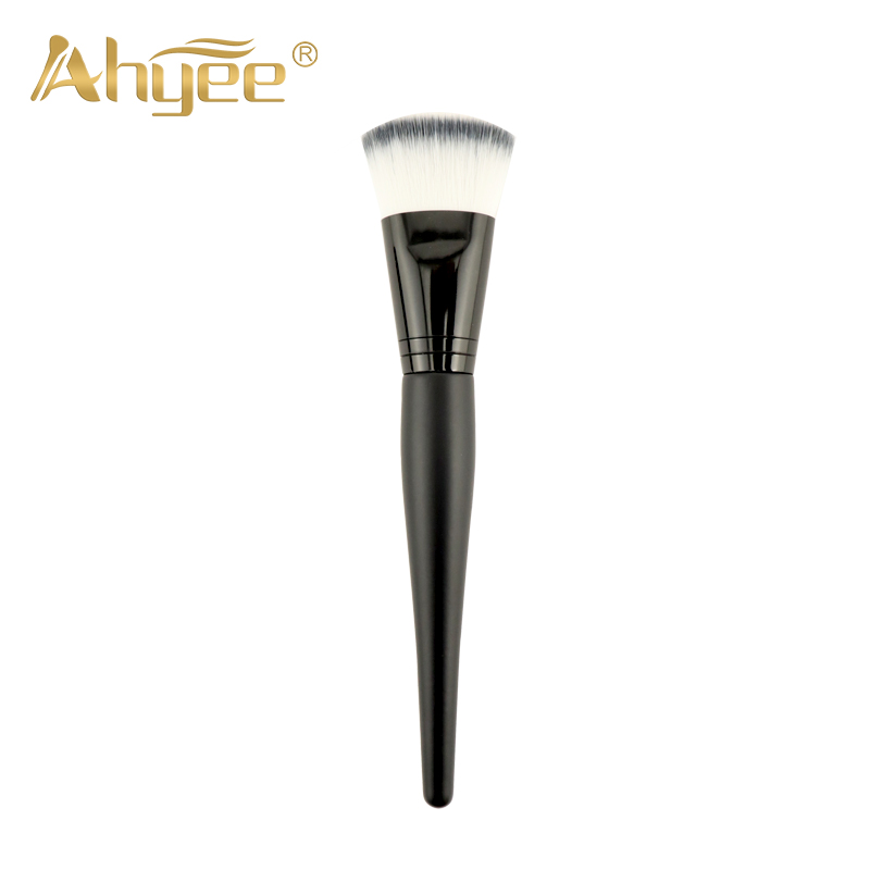 

Ahyee New Professional 1Pcs Liquid Powder flat Foundation Brush Synthetic Hair Black Wood Handle Makeup Tools