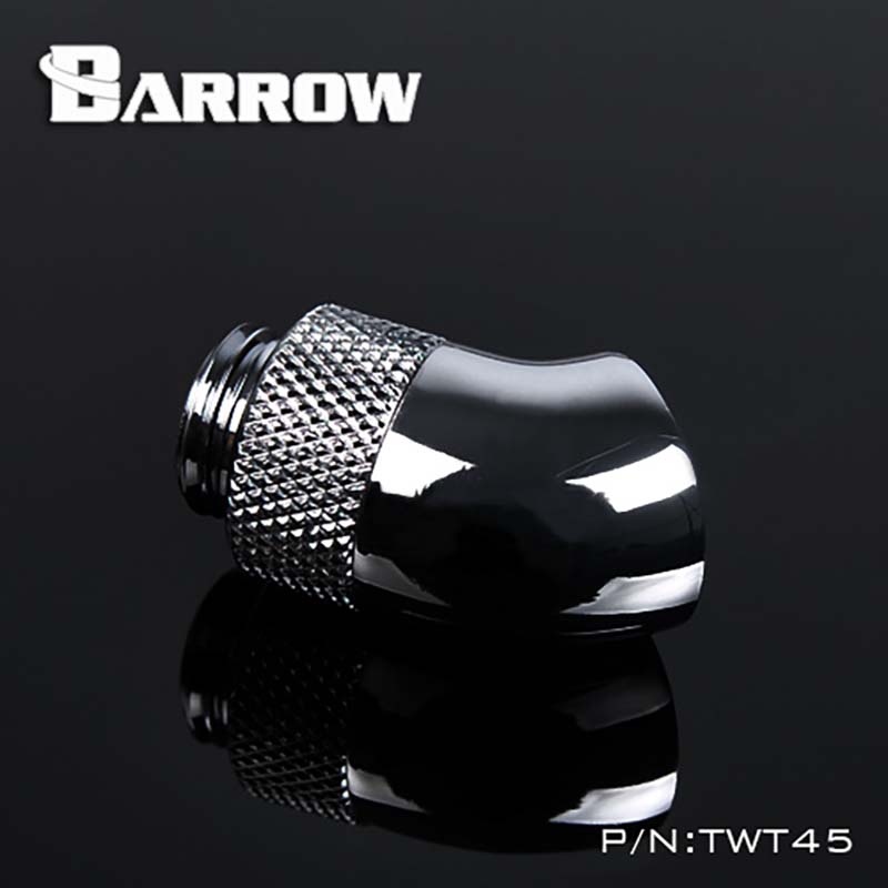 

Barrow TWT45-B01 Rotary Fittings,45degree,Black/Silver/White/Gold,water cooler heatsink gadget Adapter