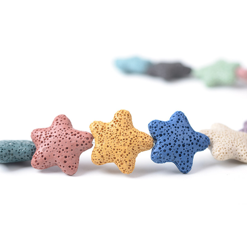 

20/23/40mm starfish Multicolor Lava Beads Shape Volcanic Rock Loose Spacer Beads Jewelry Earrings Necklace Making DIY
