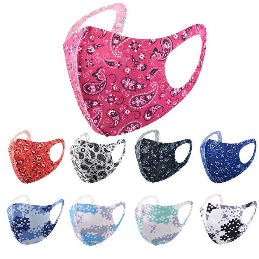 

camo face mask fashion face masks adult black red printing cartoon camouflage flower ice silk sunscreen dustproof breathable