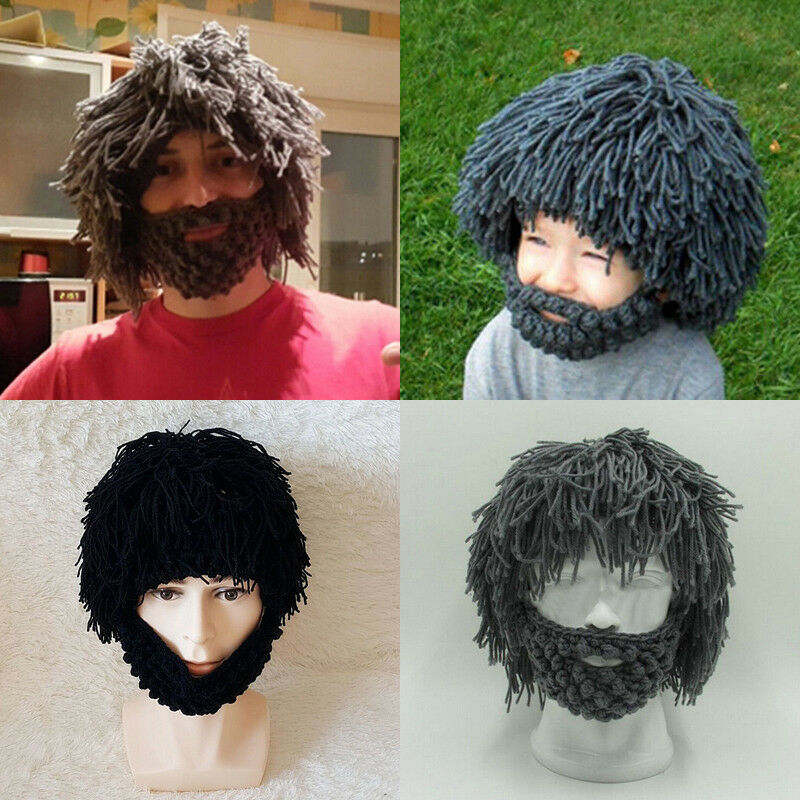 

FAROOT Fun Handmade Hairy Wig Beard Caveman Winter Hats Warm Hobo Wild Cute Caps Gifts