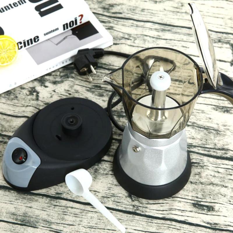 

300ml Portable Electric Coffee Maker Stainless Steel Espresso Mocha Coffee Pot Percolator Tools Filter Italian Espresso Machine