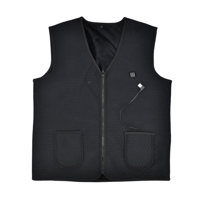 

Men Winter Intelligent Waistcoat Electric Heating Usb Sleeveless Vest Waistcoat Temperature Control, Black