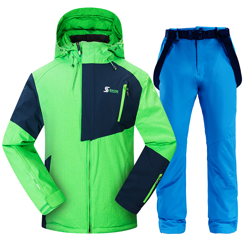 

Ski Suit for Men Skiing Snowboarding Jackets and Pants Male Winter Sports Thick Warm Windproof Waterproof Ski Set Equipment, Color01