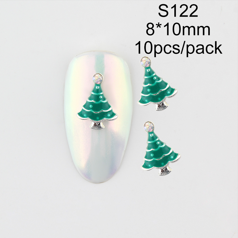 

NZIQUAN limited supply of 8*10mm 10pcs a pack of 3D Christmas tree series nail decorations DIY nail decoration stickers