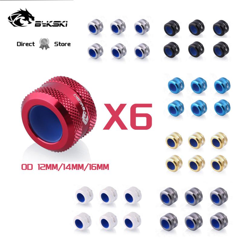 

6pcs/lot Bykski Anti-off Hard Tube Fitting G1/4 Hand Compression For OD12/14/16MM Acylic/PETG/PMMA Tube Water Cooler MOD B-FTHTJ