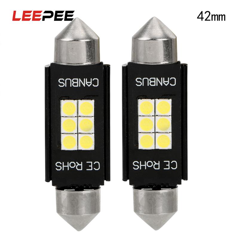 

LEEPEE 2pcs 31mm/36mm/39mm/42mm Canbus double point light Car LED License Plate Lights LED Canbus Bulbs Dome Light Reading Lamp, As pic