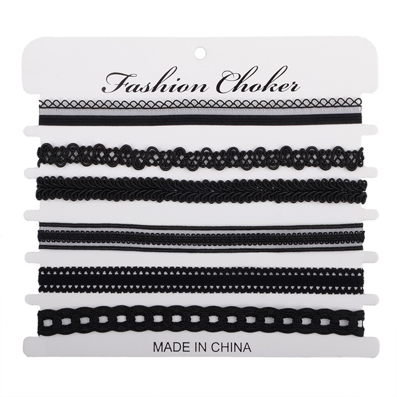 

Modyle 6pcs/set flower lace choker set goth vintage chocker velvet chokers necklace women collar fashion jewelry collier femme