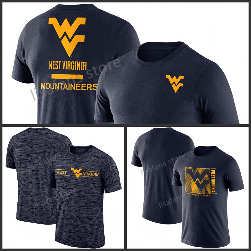 

Mens West Virginia Mountaineers Tops Team Issue Performance T-Shirt GFX Velocity Sideline Legend Performance Tee Sleeves College Pullover Tshirts, As shows
