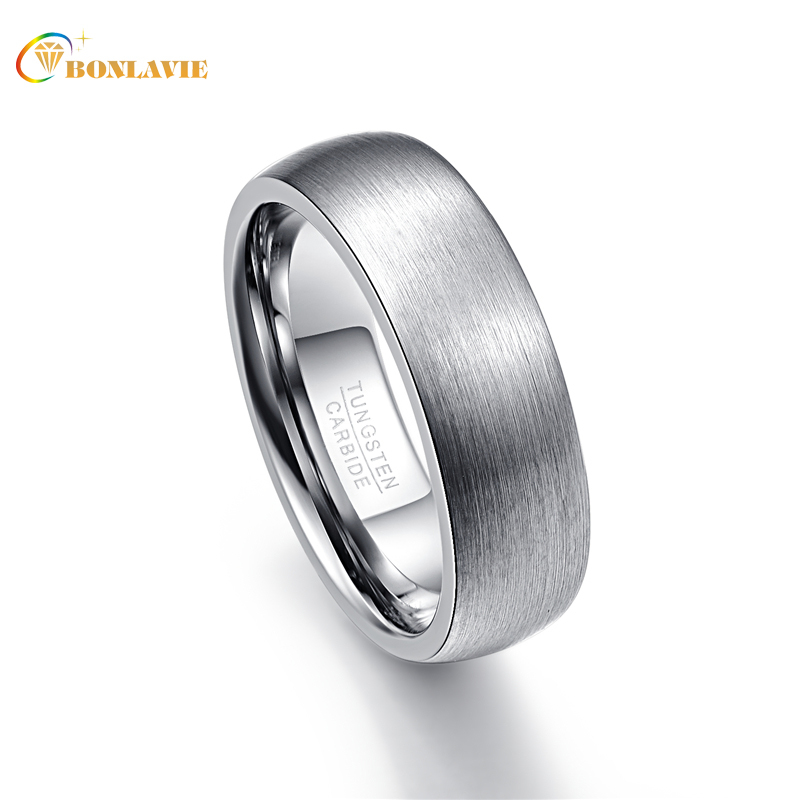 

BONLAVIE 7mm Classic Men Ring Tungsten Carbide Men's Jewelry Wedding Bands Anillos para hombres Pierscienie Size 6-14