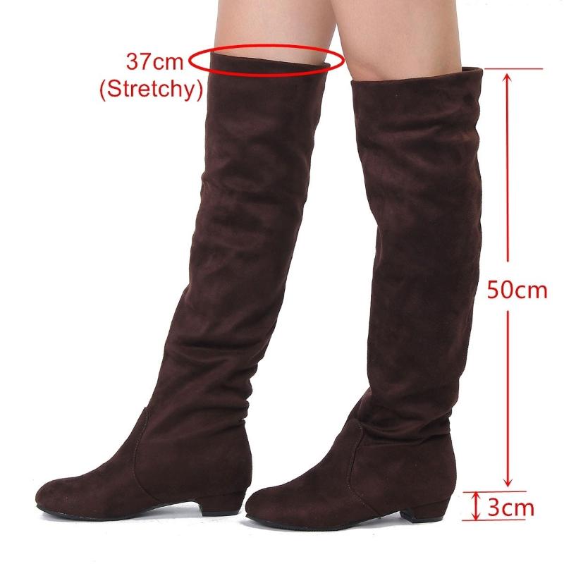 

Fashion Women's Over Knee High Boot Lace Up Sexy Stretch Slim Thigh High Heel Long Thigh Boots Shoes Botas Mujer Invierno, Blue