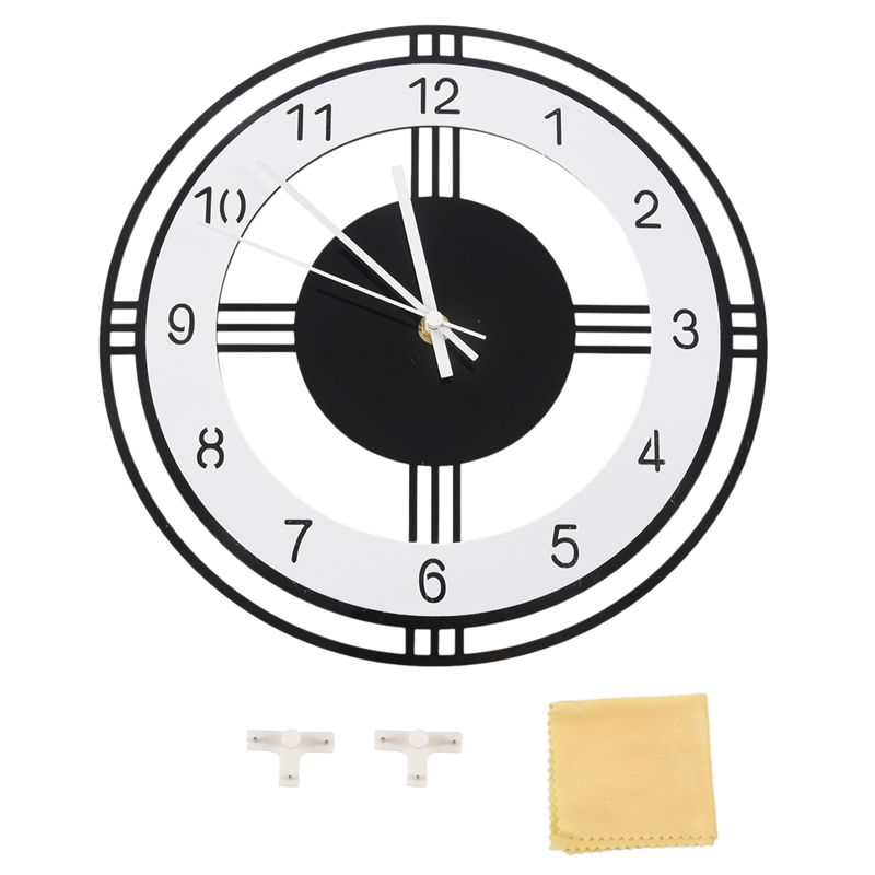 

AT69 -Silent Large Wall Clock Modern Design Battery Operated Quartz Hanging Clocks Home Decor Kitchen Watch