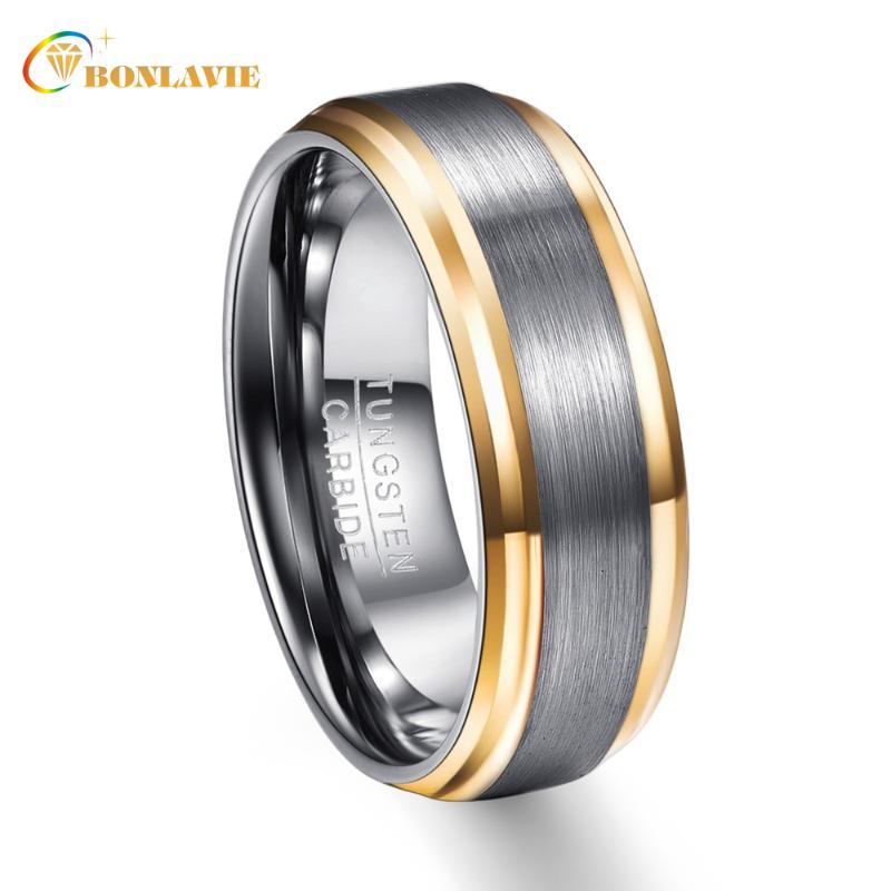 

100% Tungsten Carbide Ring Multi-size New Arrival Party Ring Gold Color Brushed Men Rings Anillos para hombres Pierscienie