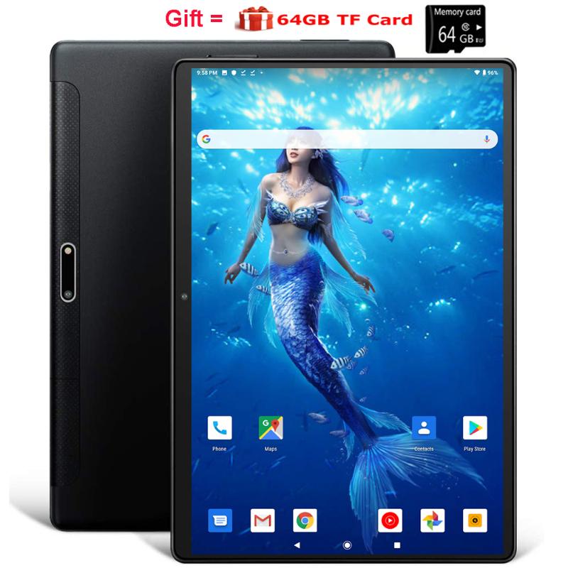 

10 inch Android tablet 5G Wi-Fi 3GB memory 64GB storage IPS HD display 4G tablet with dual SIM card slot Bluetooth GPS 64GB gift, Black