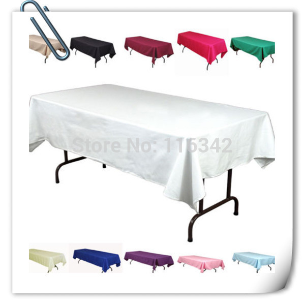 

factory price table linen 10pcs 150*320cm Rectangle table cloth 180GSM For Wedding &Hotel & Banquet Free shipping MARIOUS, White